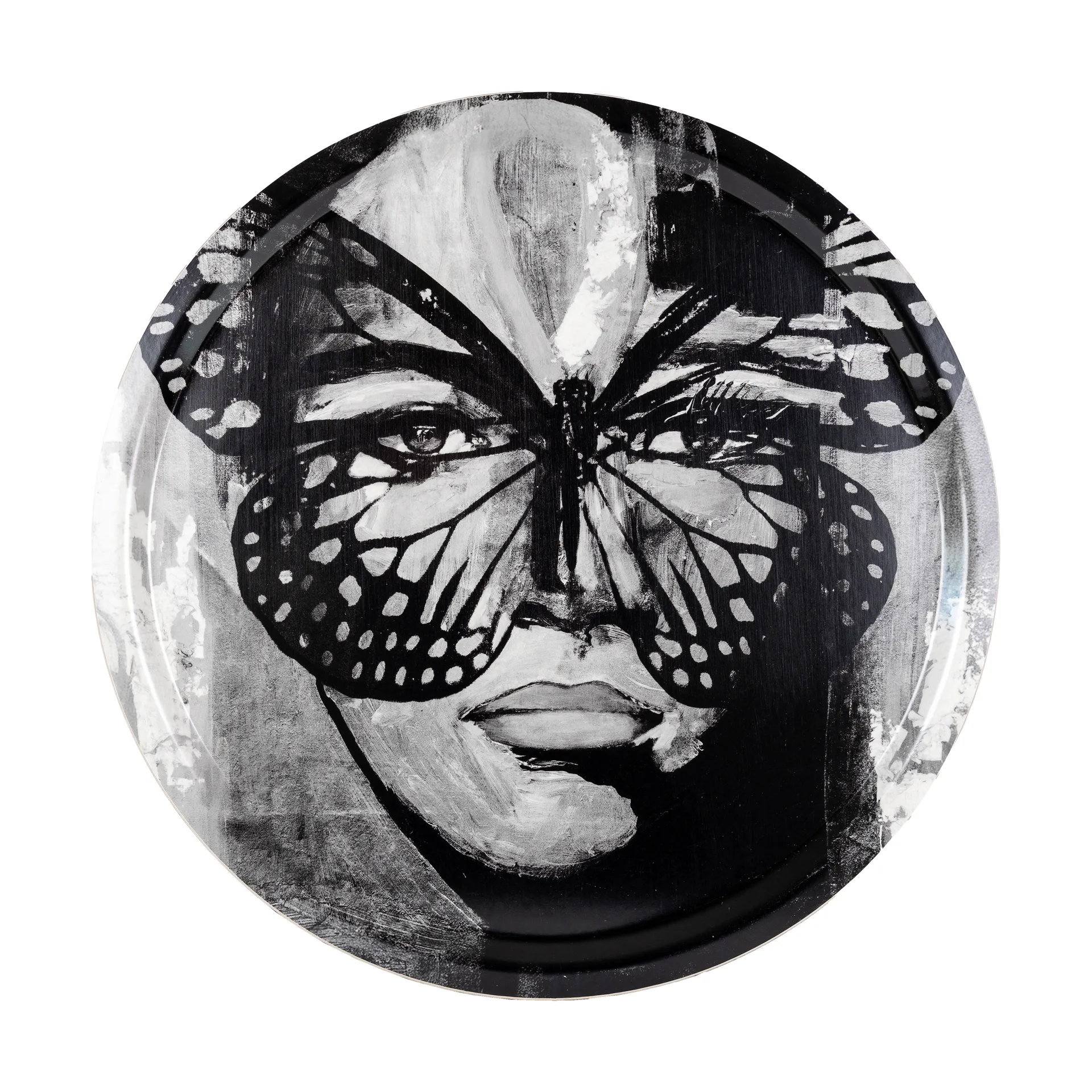 Golden Butterfly δίσκος Ø46 εκ., Black-white Carolina Gynning