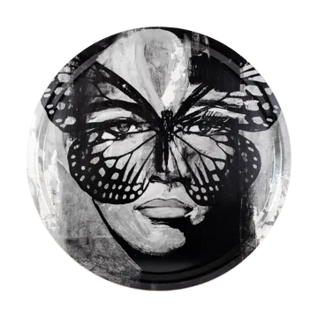 Golden Butterfly δίσκος Ø46 εκ. - Black-white - Carolina Gynning