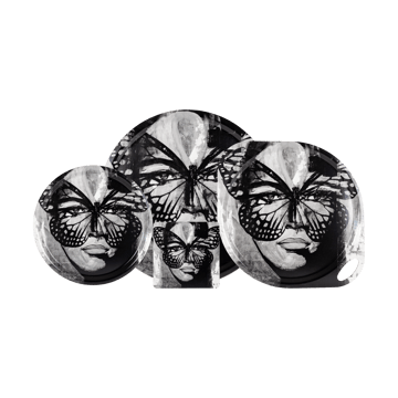 Golden Butterfly δίσκος Ø46 εκ. - Black-white - Carolina Gynning