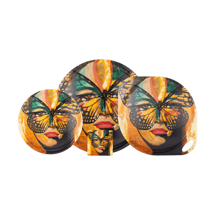 Golden Butterfly δίσκος Ø46 εκ., Orange-black Carolina Gynning