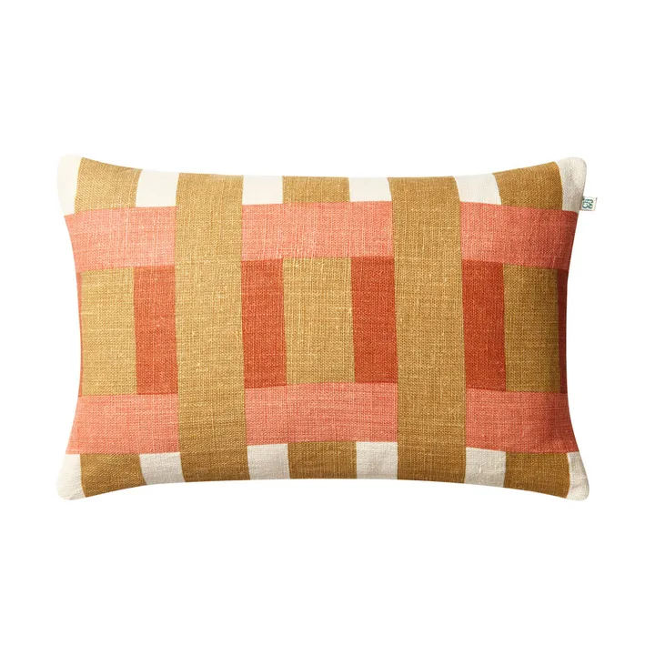 Benaras μαξιλαροθήκη - Khaki-rose-apricot orange, 40x60 cm - Chhatwal & Jonsson