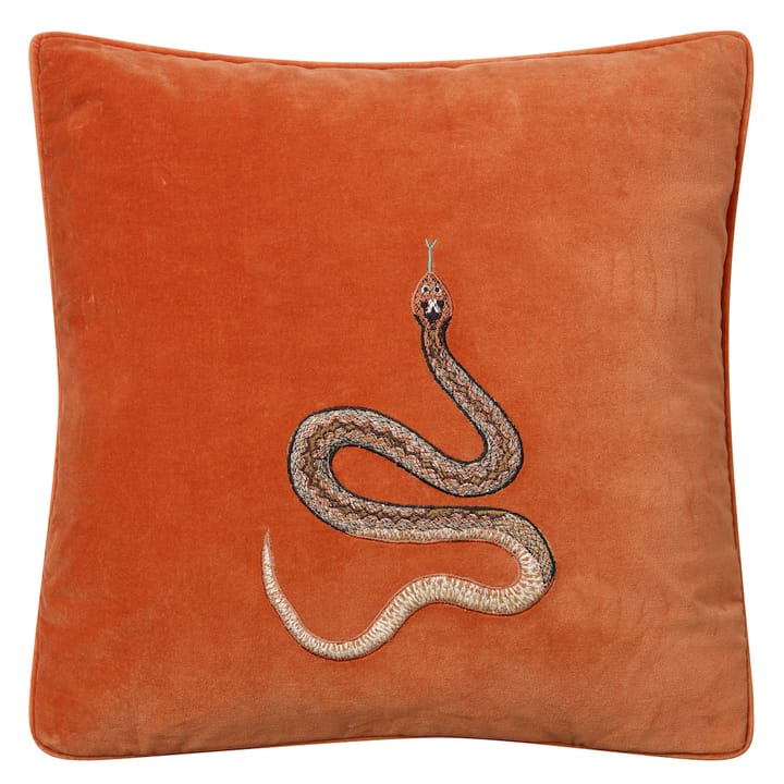 Κάλυμμα μαξιλαριού με κέντημα Cobra 50x50 cm - Πορτοκαλί - Chhatwal & Jonsson