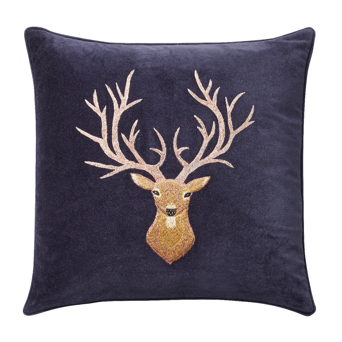 Κεντημένο κάλυμμα μαξιλαριού Embroidered Reindeer 50x50 cm, Navy Chhatwal & Jonsson