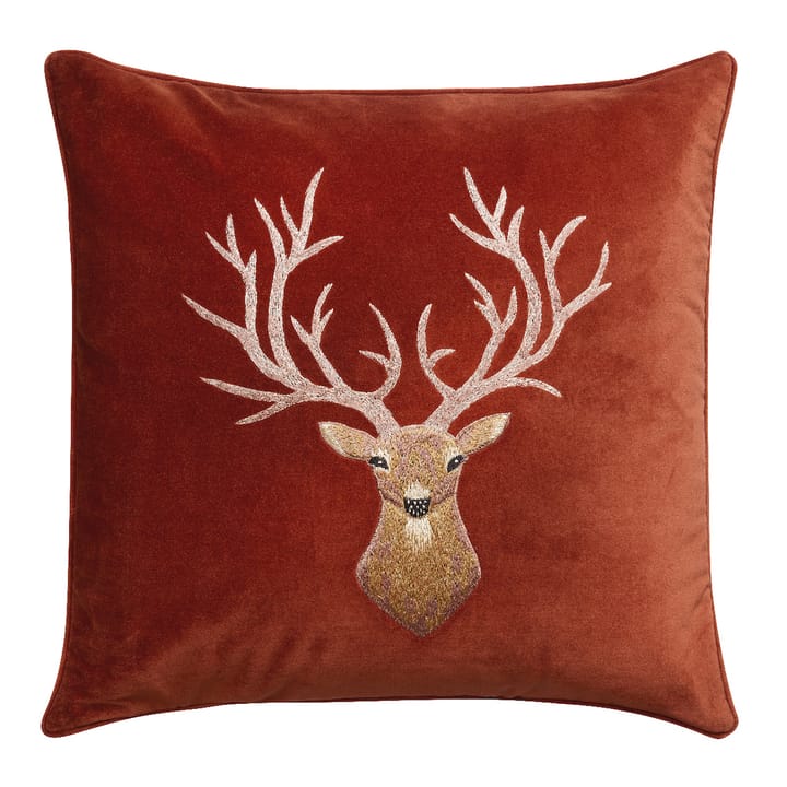 Κεντημένο κάλυμμα μαξιλαριού Embroidered Reindeer 50x50 cm - Rust - Chhatwal & Jonsson