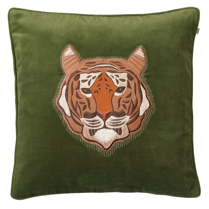 Embroidered Tiger κάλυμμα μαξιλαριού 50x50 cm - Πράσινο του κάκτου - Chhatwal & Jonsson