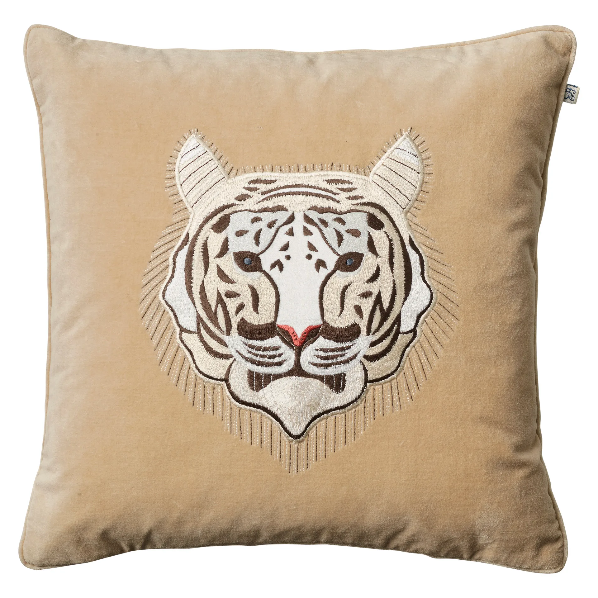 Embroidered Tiger κάλυμμα μαξιλαριού 50x50 cm, Μπεζ Chhatwal & Jonsson