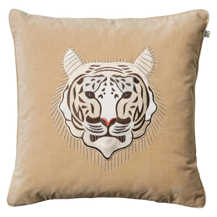 Embroidered Tiger κάλυμμα μαξιλαριού 50x50 cm - Μπεζ - Chhatwal & Jonsson
