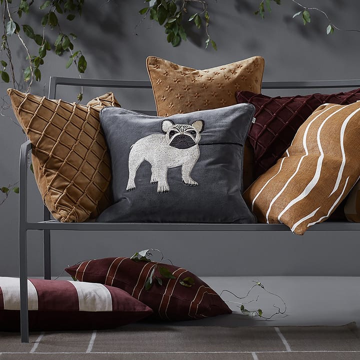 Κάλυμμα μαξιλαριού με κέντημα French Bulldog 50x50 cm - Γκρι - Chhatwal & Jonsson