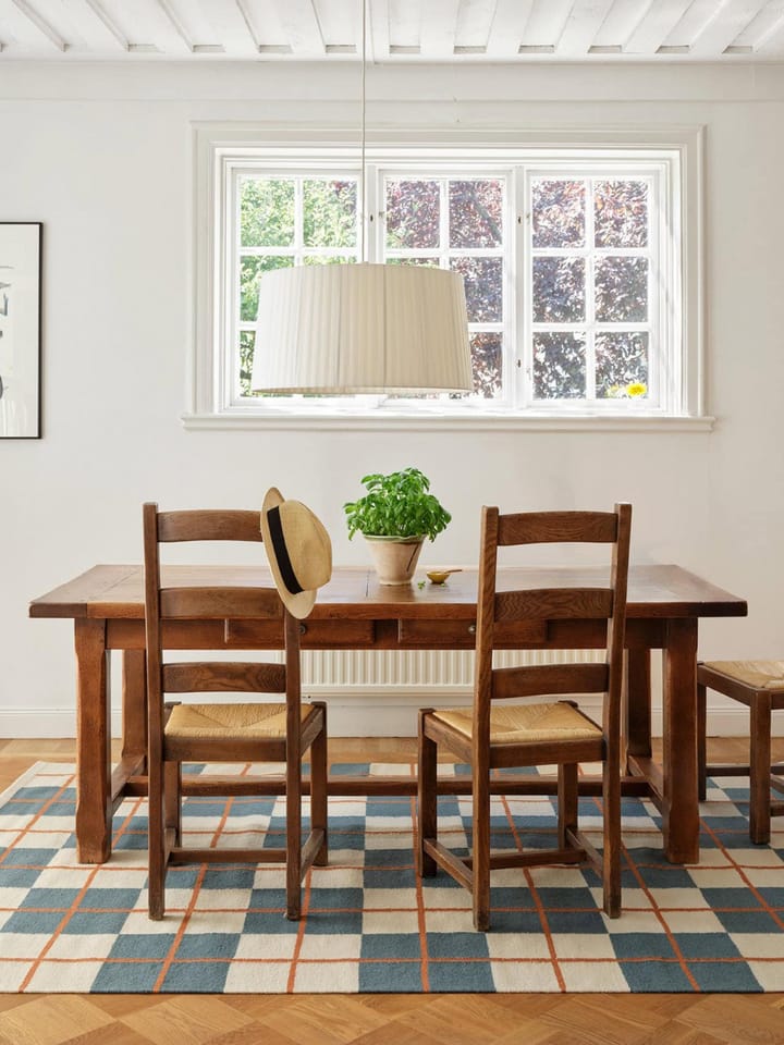 Haveli χαλί 180x270 cm, Heaven blue-light khaki-rust Chhatwal & Jonsson