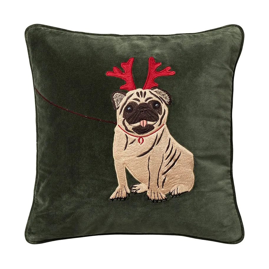 Μαξιλαροθήκη Holiday Dog 50x50 εκ., Forest green Chhatwal & Jonsson