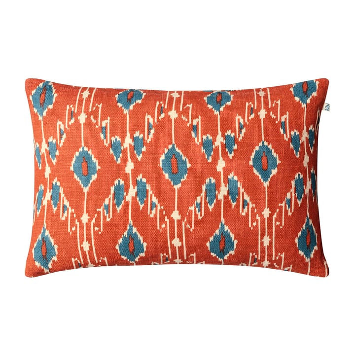 Ikat Goa μαξιλαροθήκη 60x40 cm - Βερυκοκί πορτοκαλί-μπλε του παραδείσου - Chhatwal & Jonsson