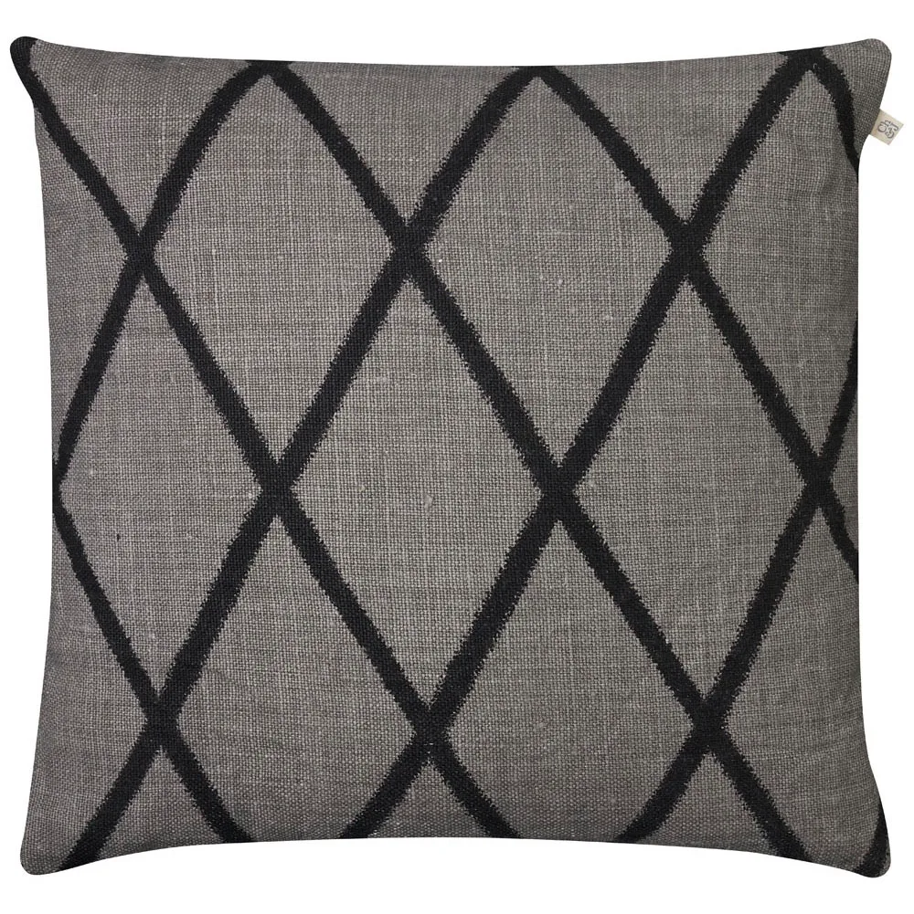 Ikat Orissa καλύμματα μαξιλαριών 50x50 cm, Γκρι-μαύρο Chhatwal & Jonsson