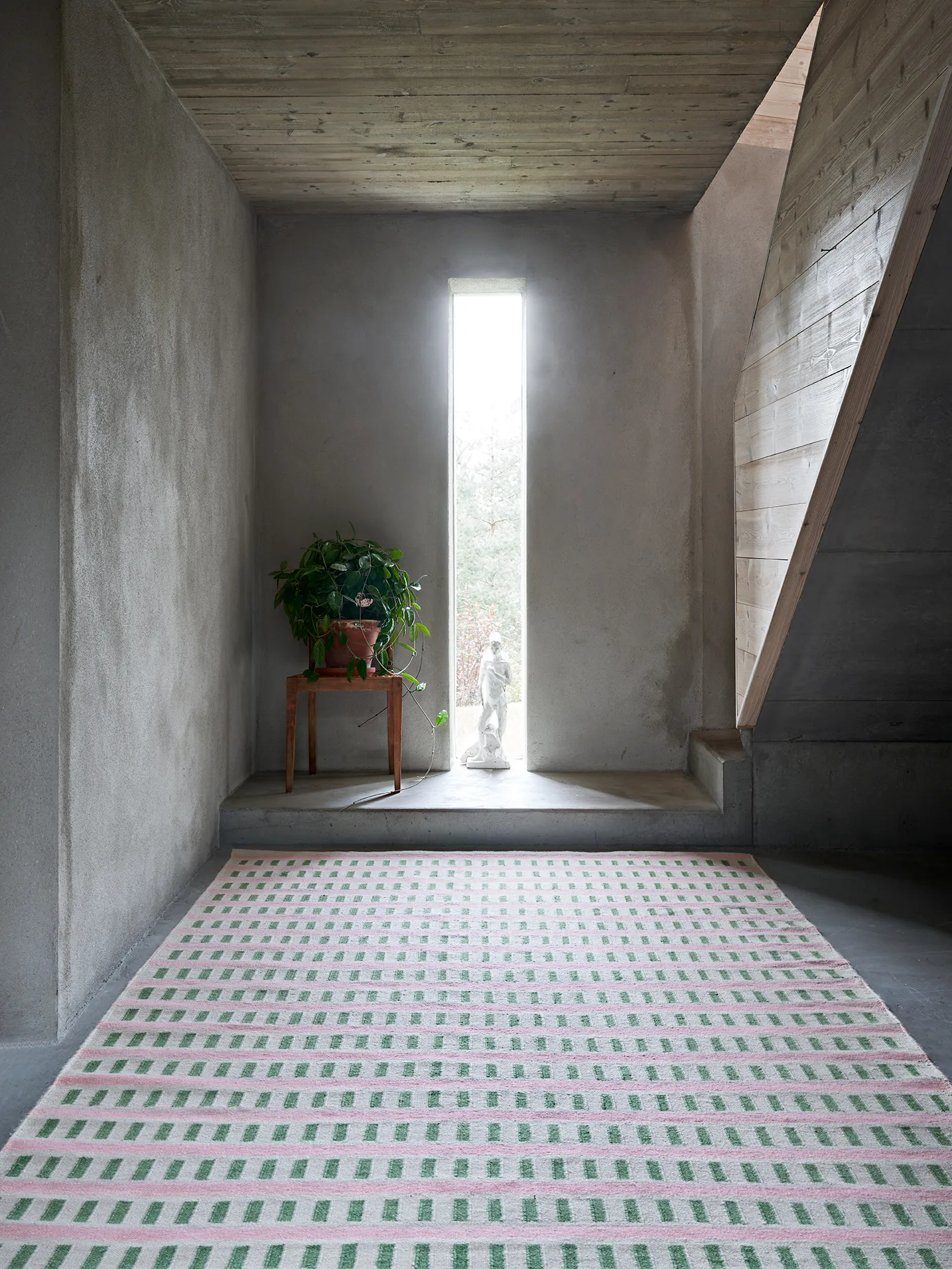 Ladakh μάλλινο χαλί, Offwhite-green-pink, 180x270cm Chhatwal & Jonsson