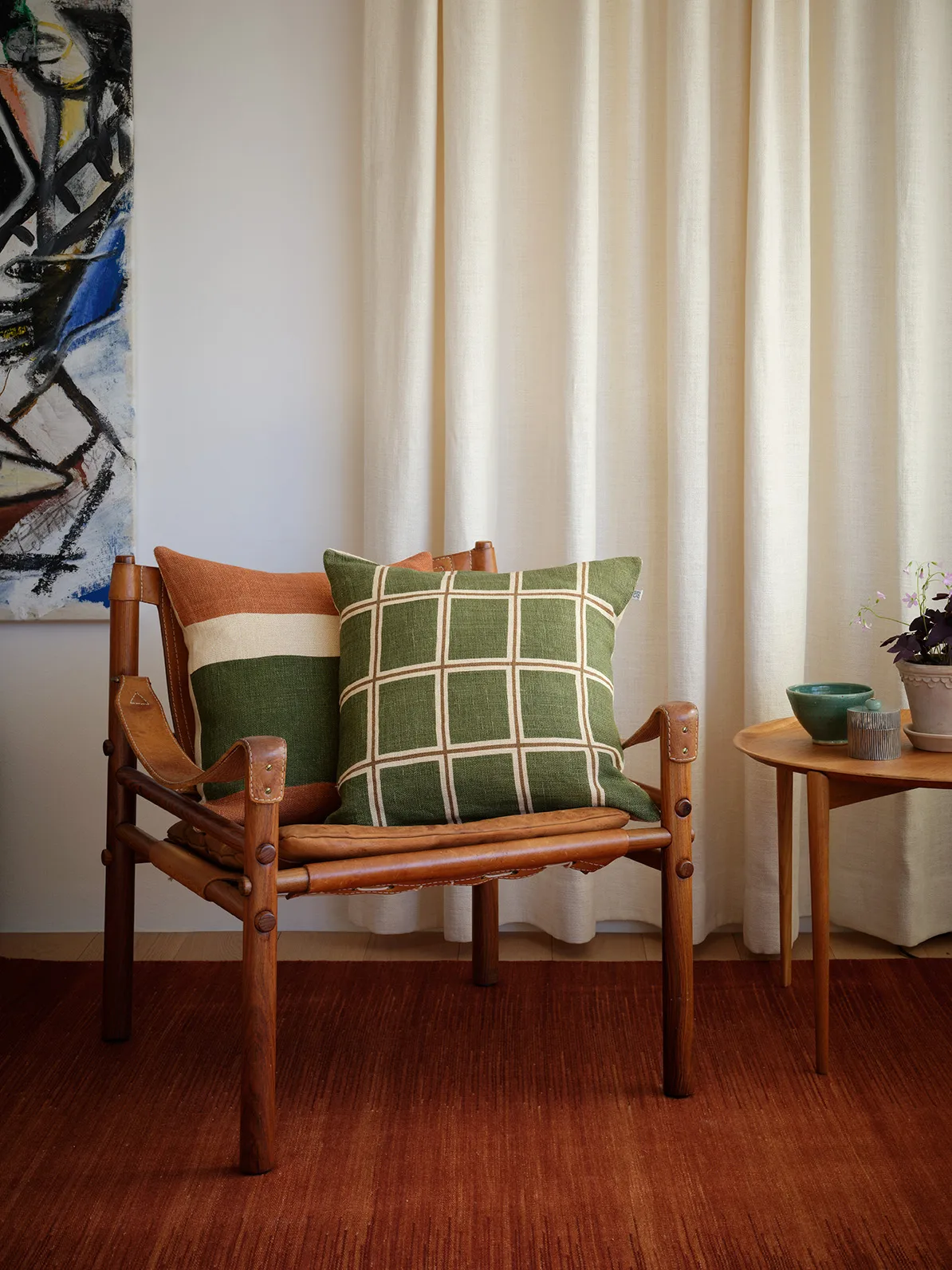 Manali μαξιλαροθήκη 50x50 εκ., Apricot orange-cactus green Chhatwal & Jonsson