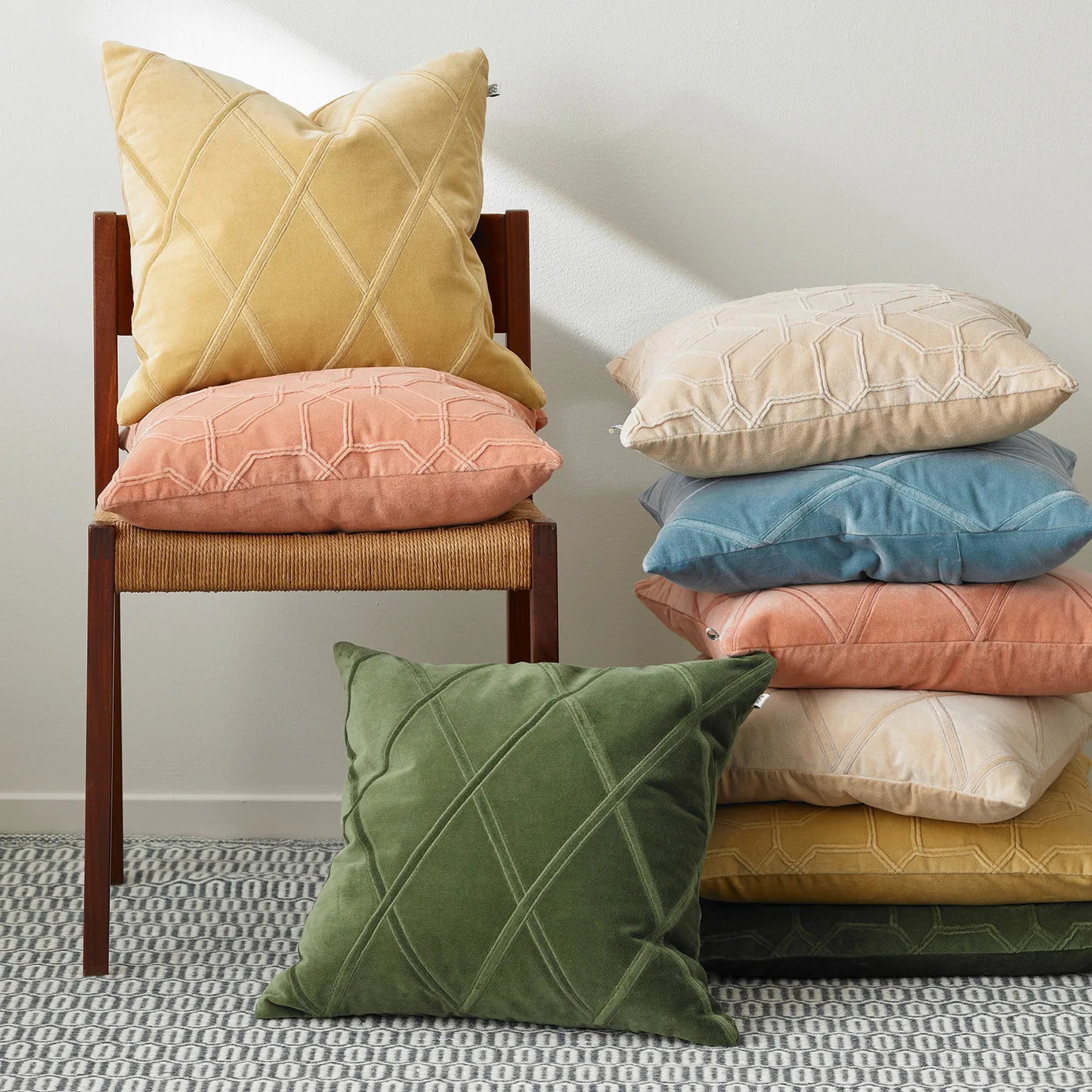 Nandi καλύμματα μαξιλαριών 50x50 cm, μπεζ Chhatwal & Jonsson