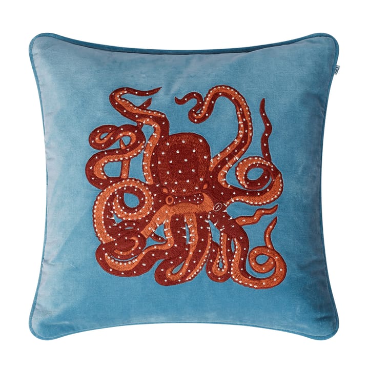 Κεντημένο κάλυμμα μαξι�λαριού octopus 50x50 cm - μπλε του παραδείσου-πορτοκαλί-τριανταφυλλί - Chhatwal & Jonsson
