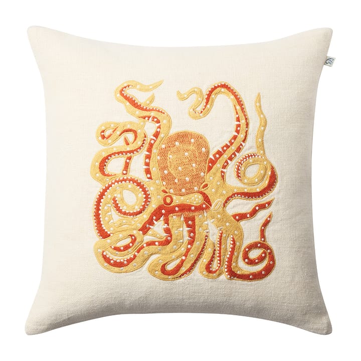 Κεντημένο κάλυμμα μαξιλαριού octopus 50x50 cm - Spicy yellow-orange - Chhatwal & Jonsson