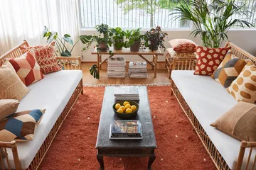 Ravi χαλί 177x266 cm - Πορτοκαλί-υπόλευκο - Chhatwal & Jonsson