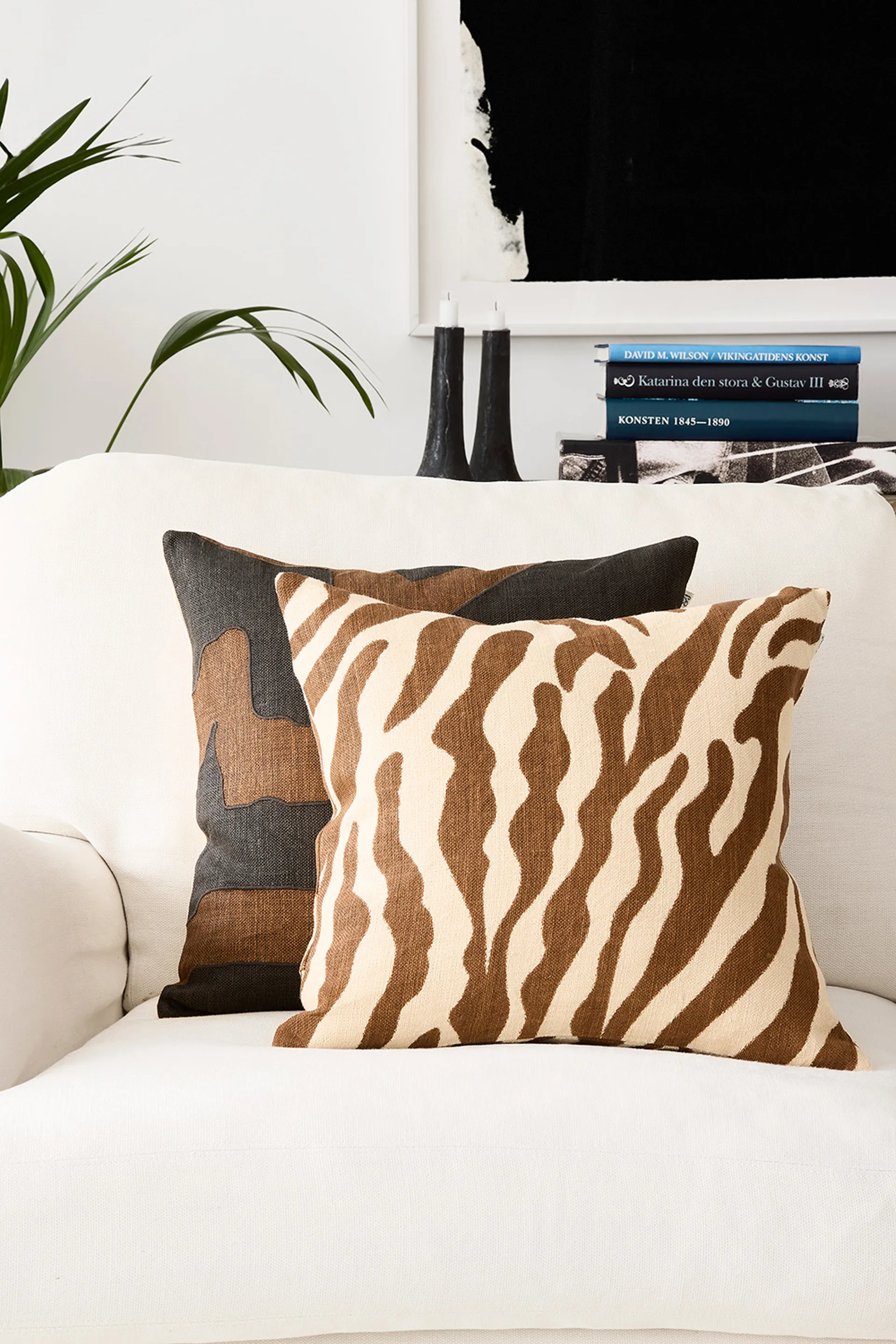 Sikkim μαξιλαροθήκη, 50x50 cm, Γκριζομπέζ-σκούρο καφέ Chhatwal & Jonsson