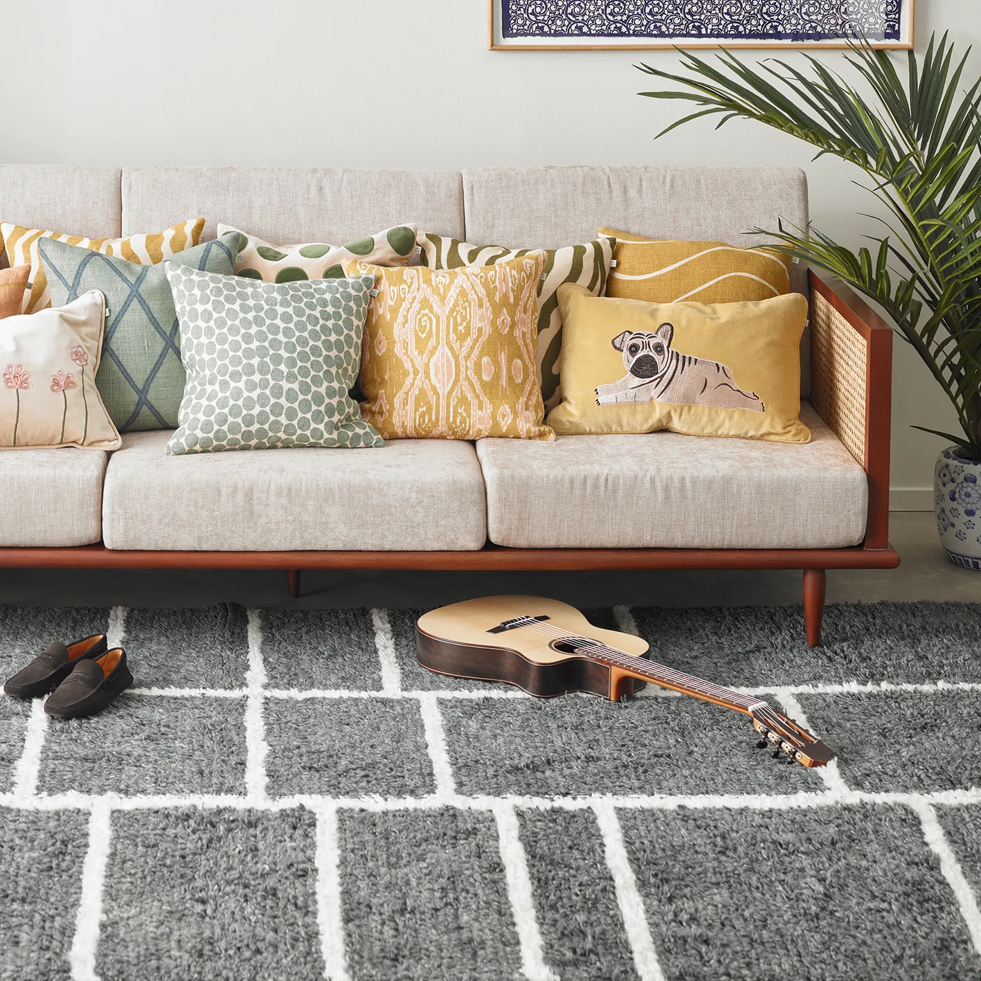 Sita μάλλινο χαλί 180x270 cm, γκρι μελανζέ-λευκό Chhatwal & Jonsson