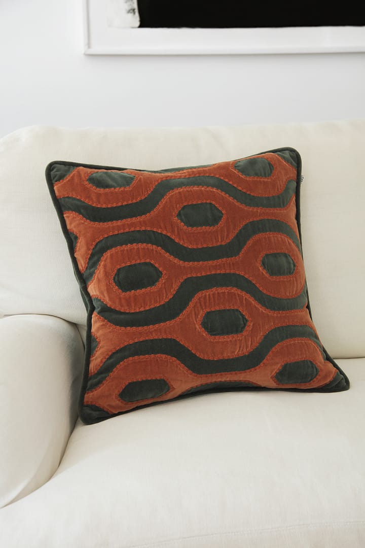 Κάλυμμα μαξιλαριού Varanasi 50x50 εκ, Forest green-terracotta Chhatwal & Jonsson