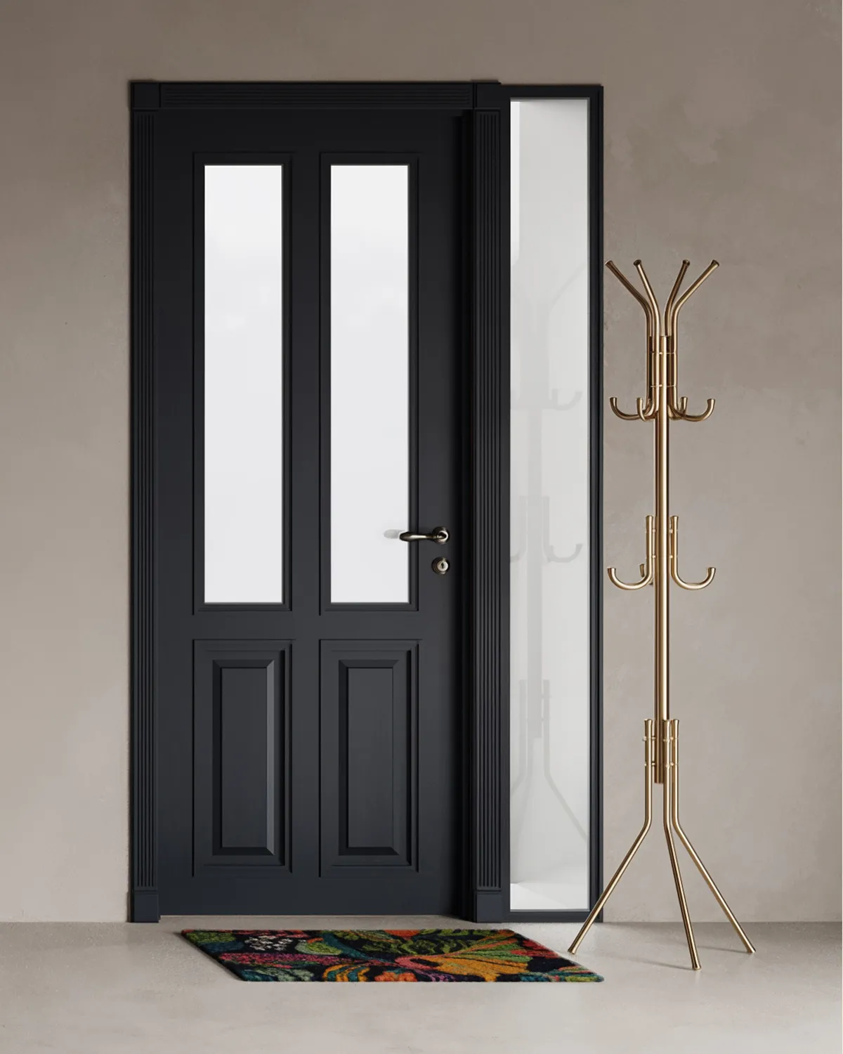 Heritage Garden πατάκι εισόδου 60x90 εκ., Black-multi Classic Collection