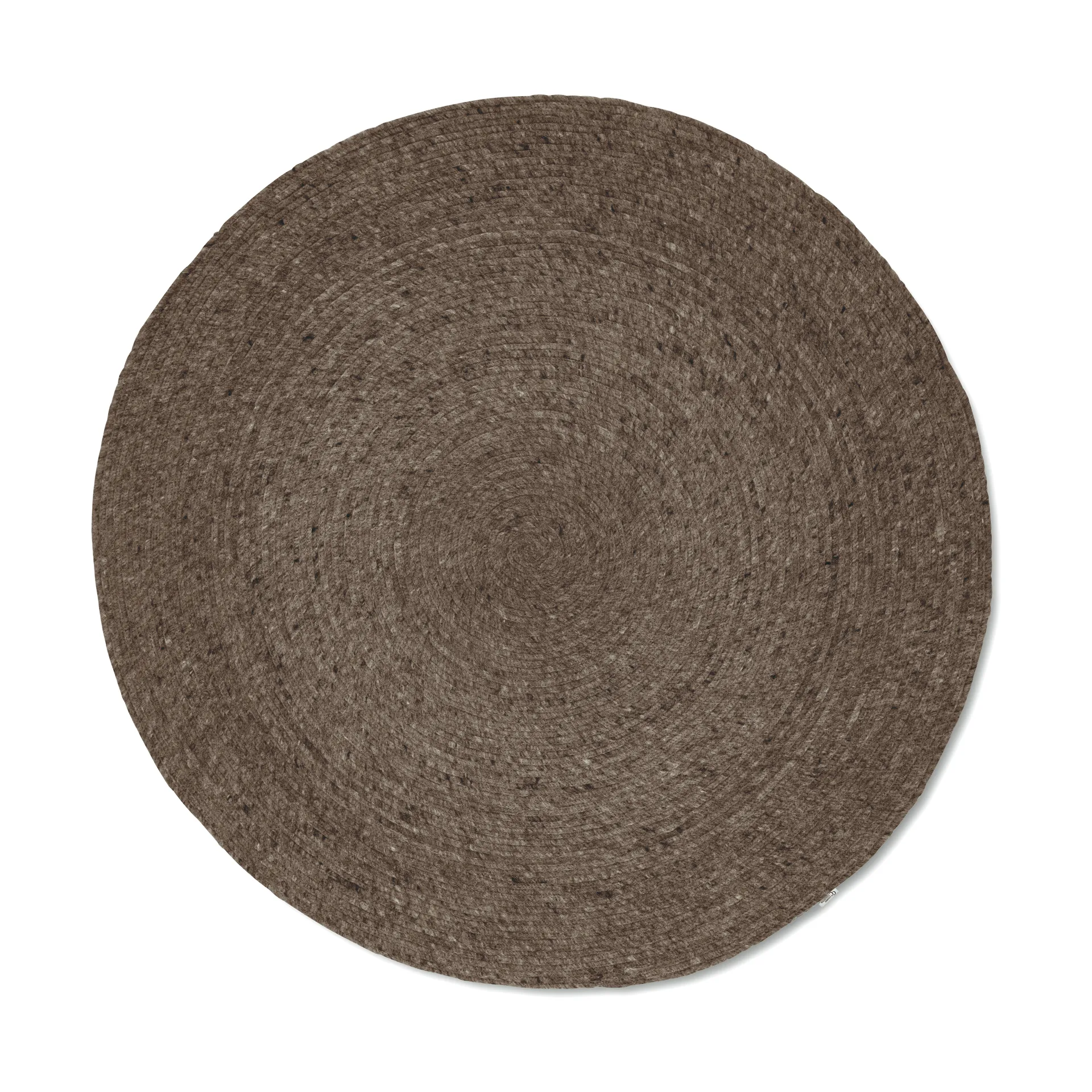 Merino χαλί από μαλλί στρογγυλό Ø160 εκ., Καφέ Classic Collection