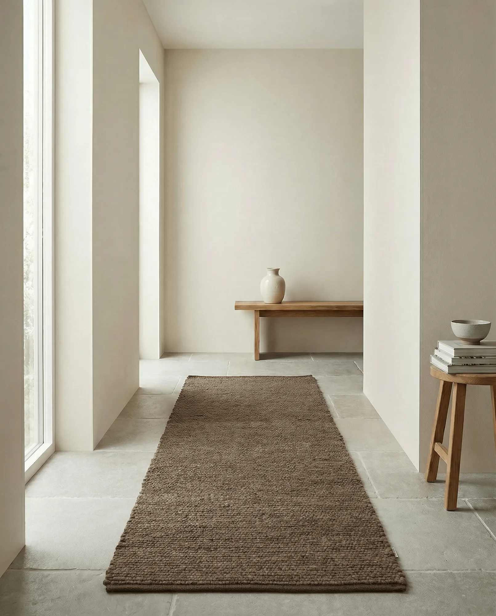 Merino διάδρομος χαλάκι, Καφέ, 80x200 cm Classic Collection