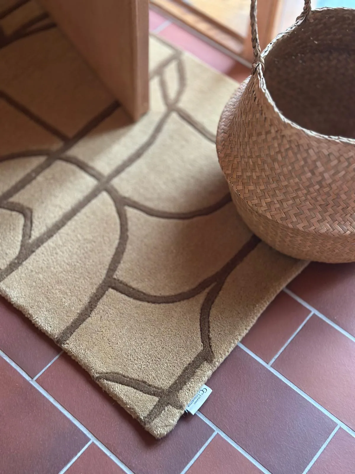 Modern Abstract χαλάκι πόρτας 60x90 εκ., Μουστάρδα Classic Collection