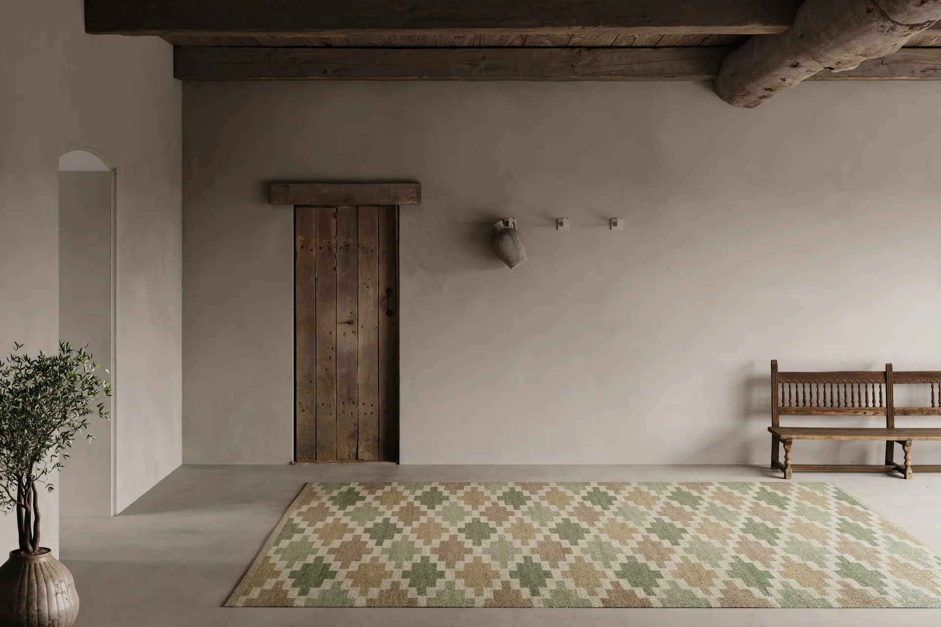 Röllakan Korsnäs χαλί, Πράσινο-μπεζ, 170x230 εκ. Classic Collection