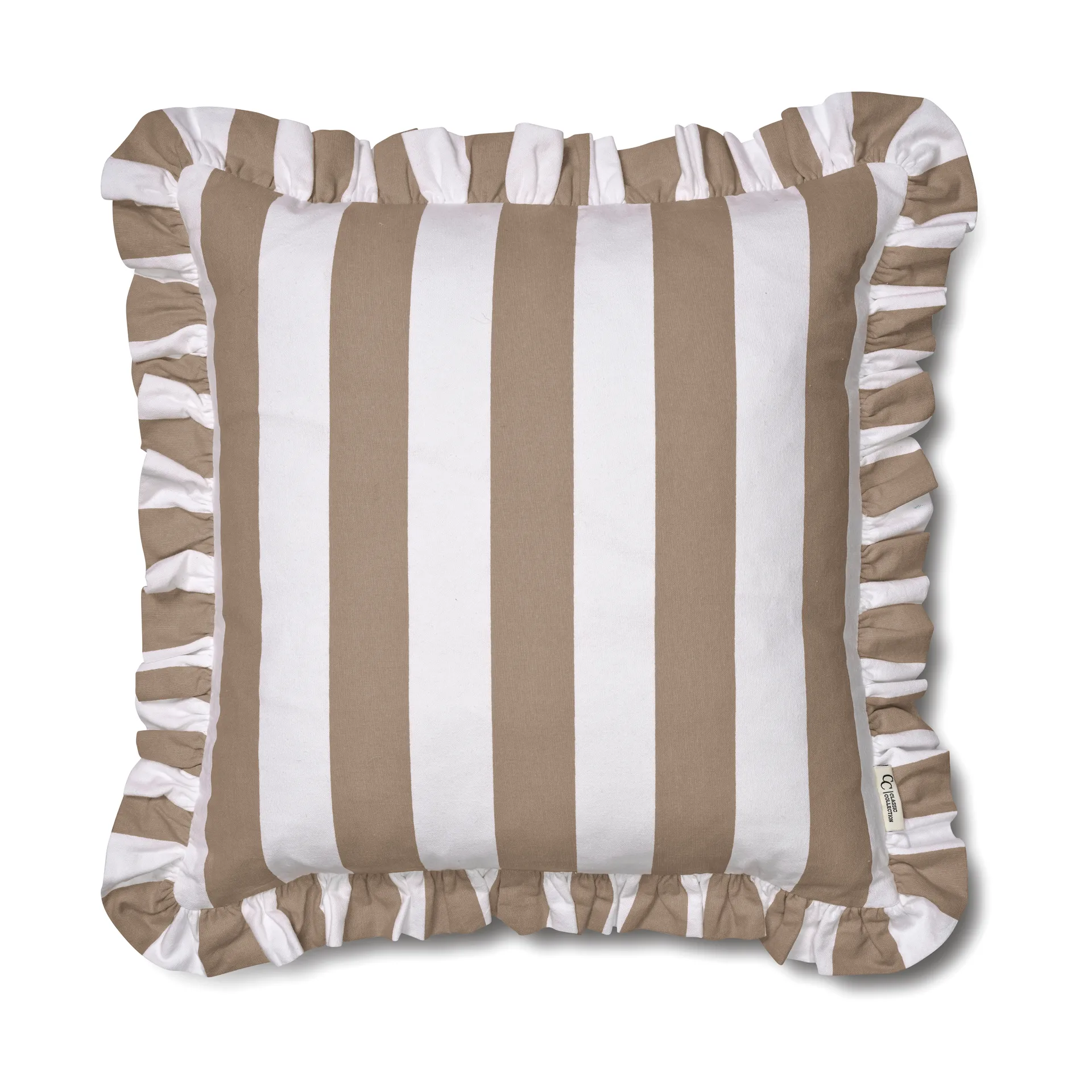 Ruffle Stripes Κάλυμμα μαξιλαριού 50x50 εκ., Beige Classic Collection