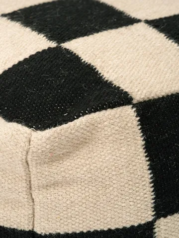 Square πουφ 50x50 εκ. - Μαύρο-φυσικό - Classic Collection