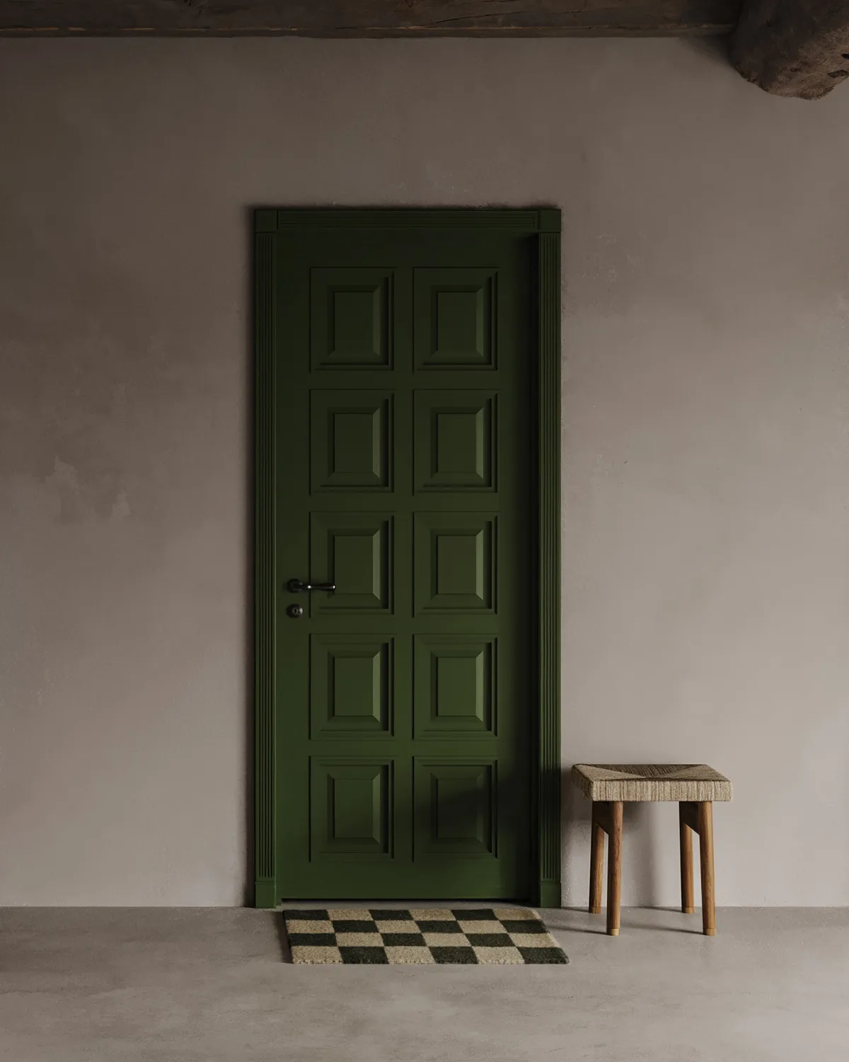 Square χαλάκι εισόδου, Μαύρο-φυσικό, 60x90 cm Classic Collection