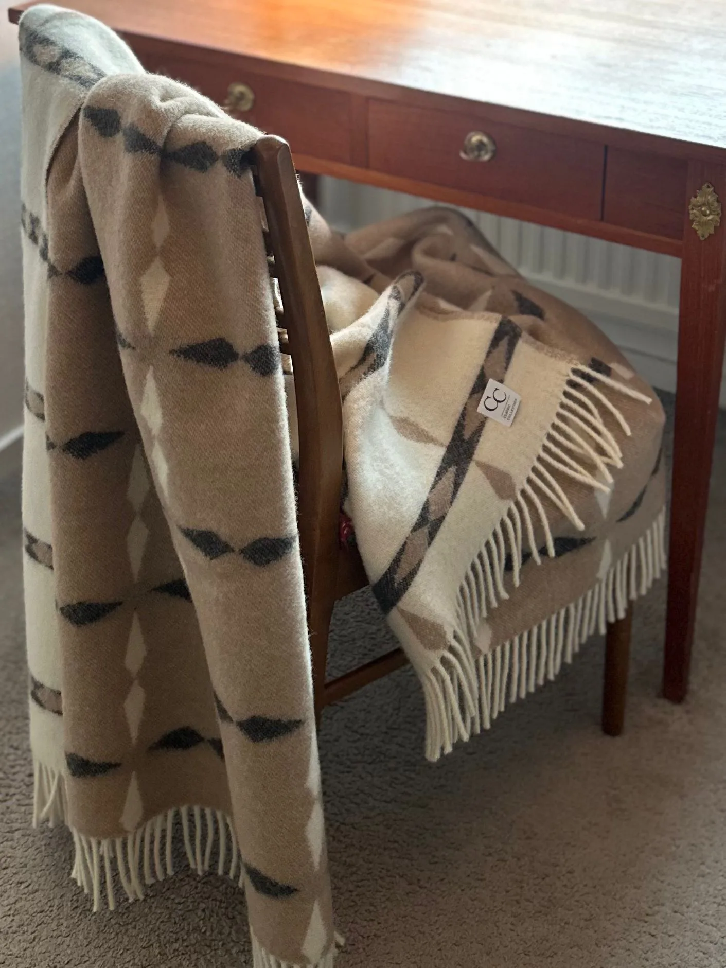 Tile ριχτάρι 130x180 cm, Μπεζ Classic Collection