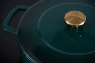 Combekk Εμαγιέ χύτρα από χυτοσίδηρο Ø24 εκ. - Holly Green-gold πόμολο - Combekk