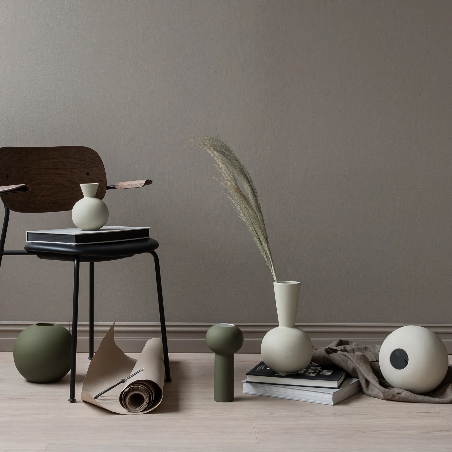 Ball βάζο olive, 20 cm Cooee Design