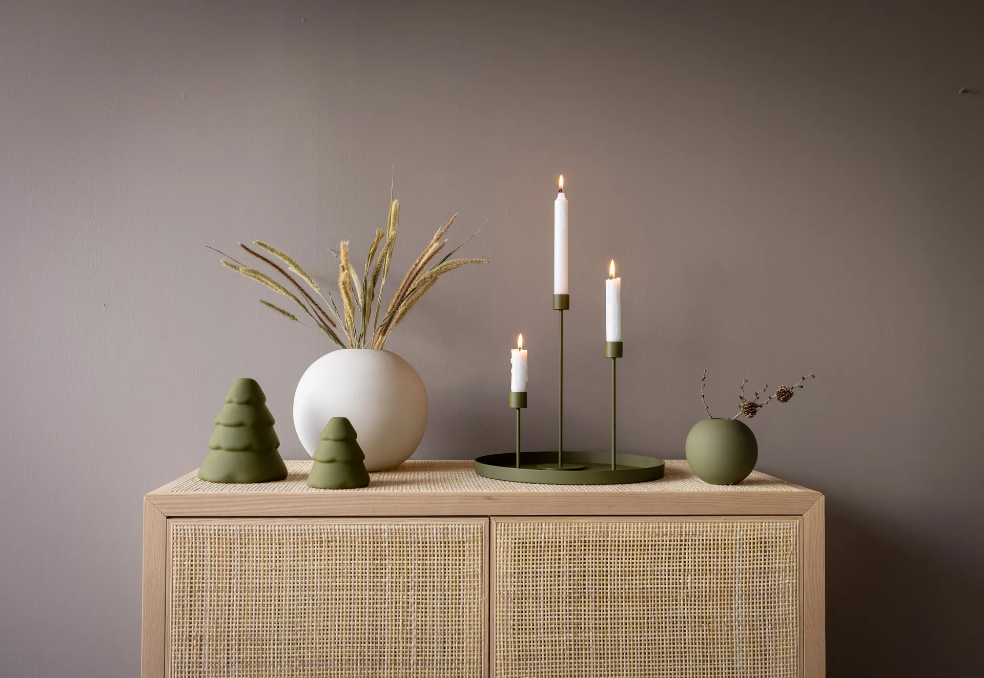 Cooee κηροπήγιο 13 cm, Ελιά Cooee Design