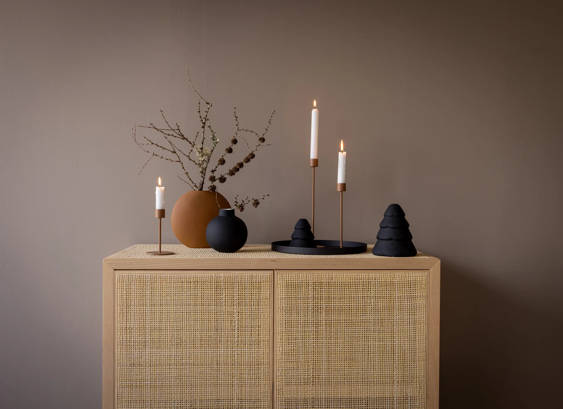 Cooee κηροπήγιο 13 cm, Καρύδα Cooee Design