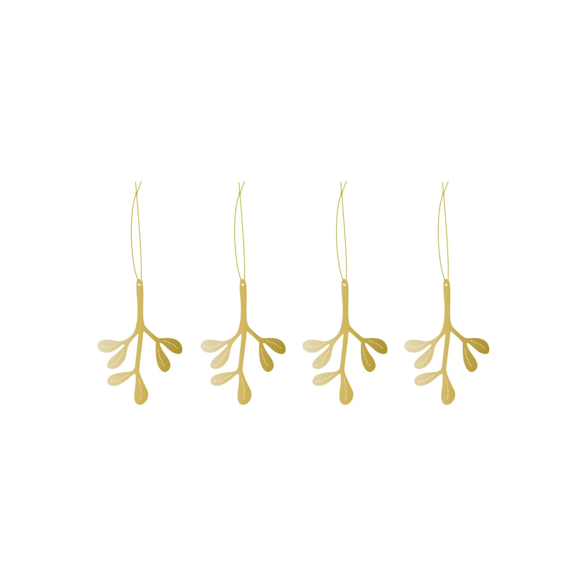 Cooee στολίδι από ορείχαλκο 4-πακέτο, Mistletoe Cooee Design