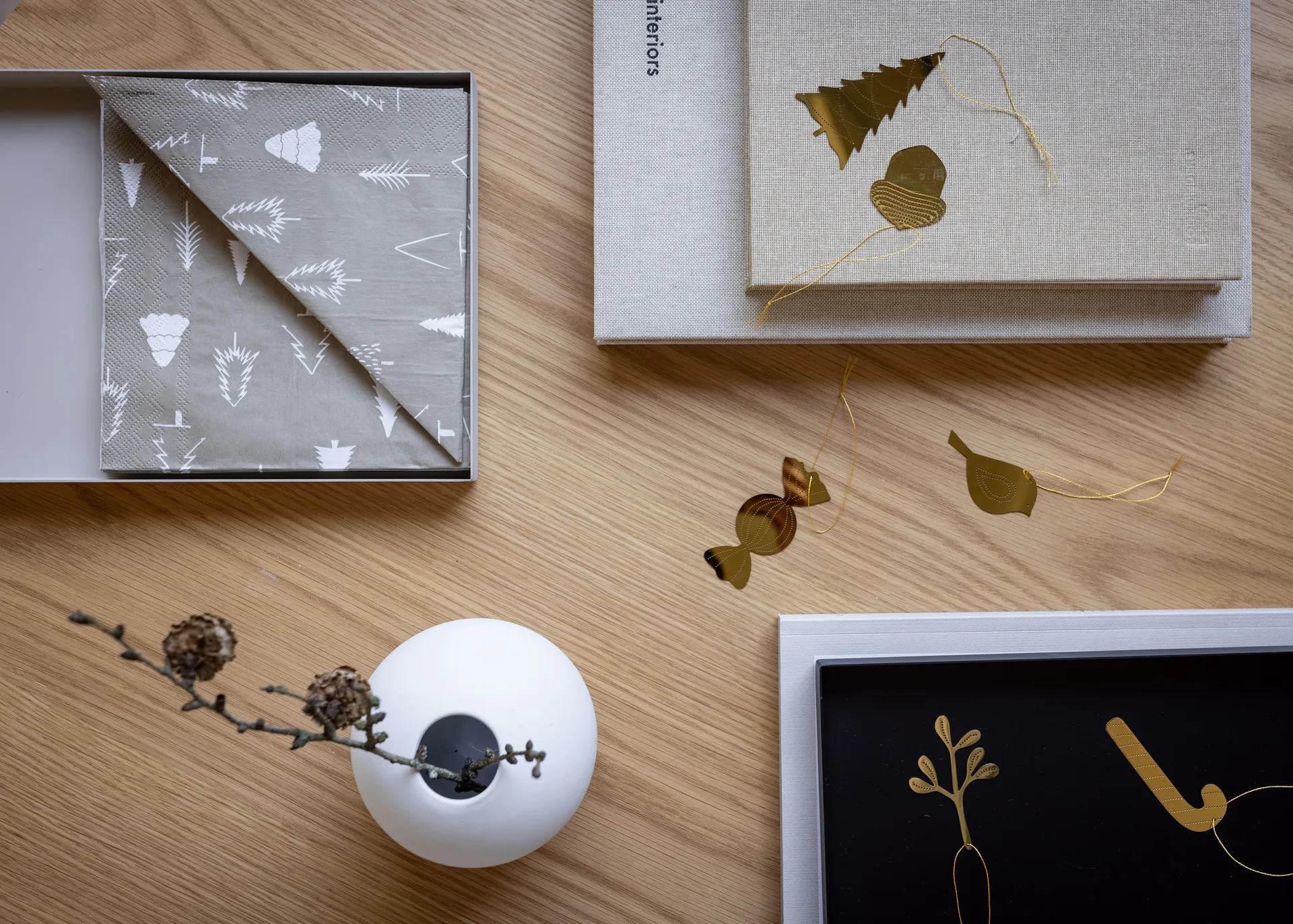 Cooee στολίδι από ορείχαλκο 4-πακέτο, Winter bird Cooee Design