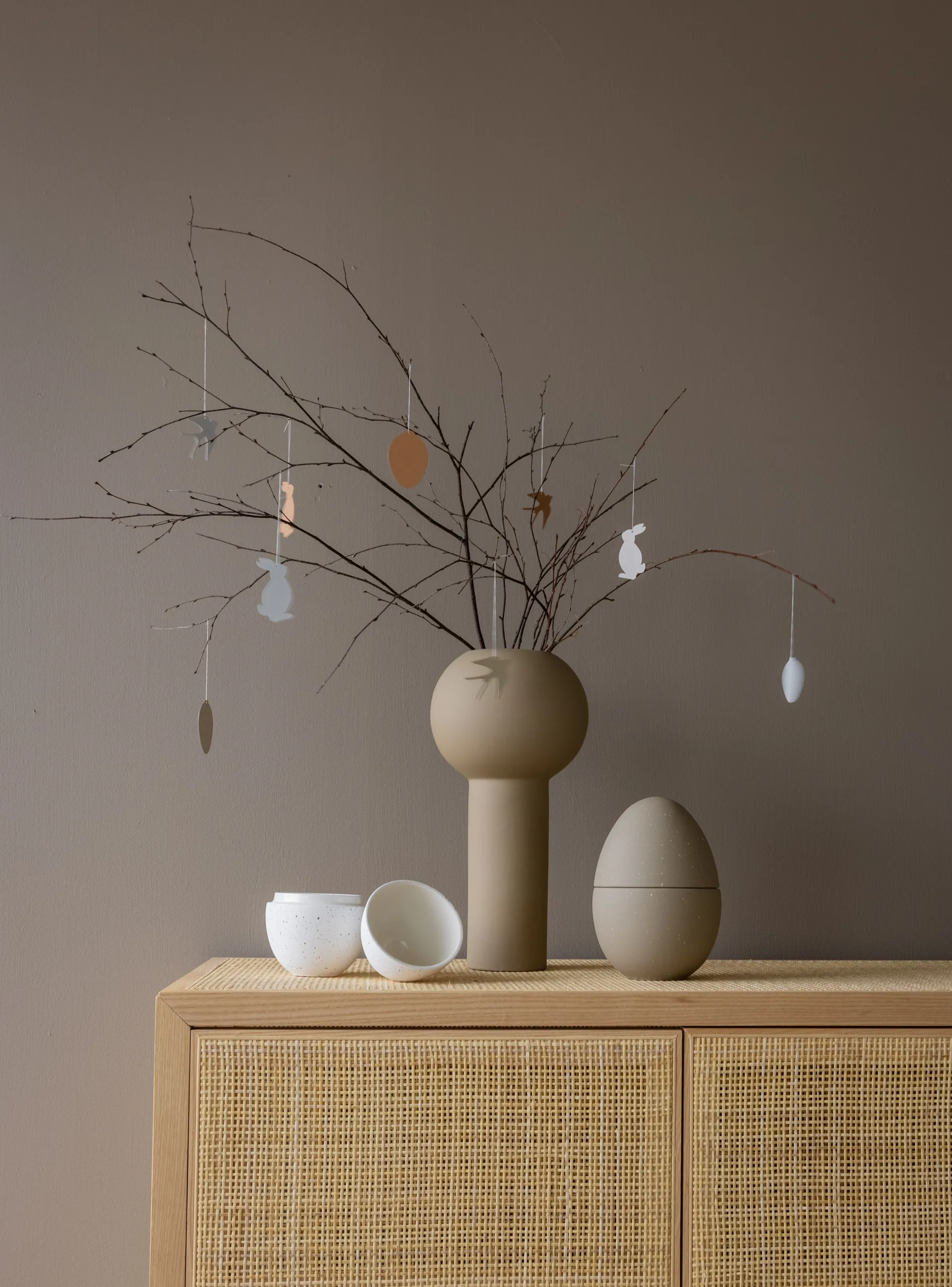 Easter Deco λαγός πασχαλινό κρεμαστό 4-pack, Café au lait Cooee Design