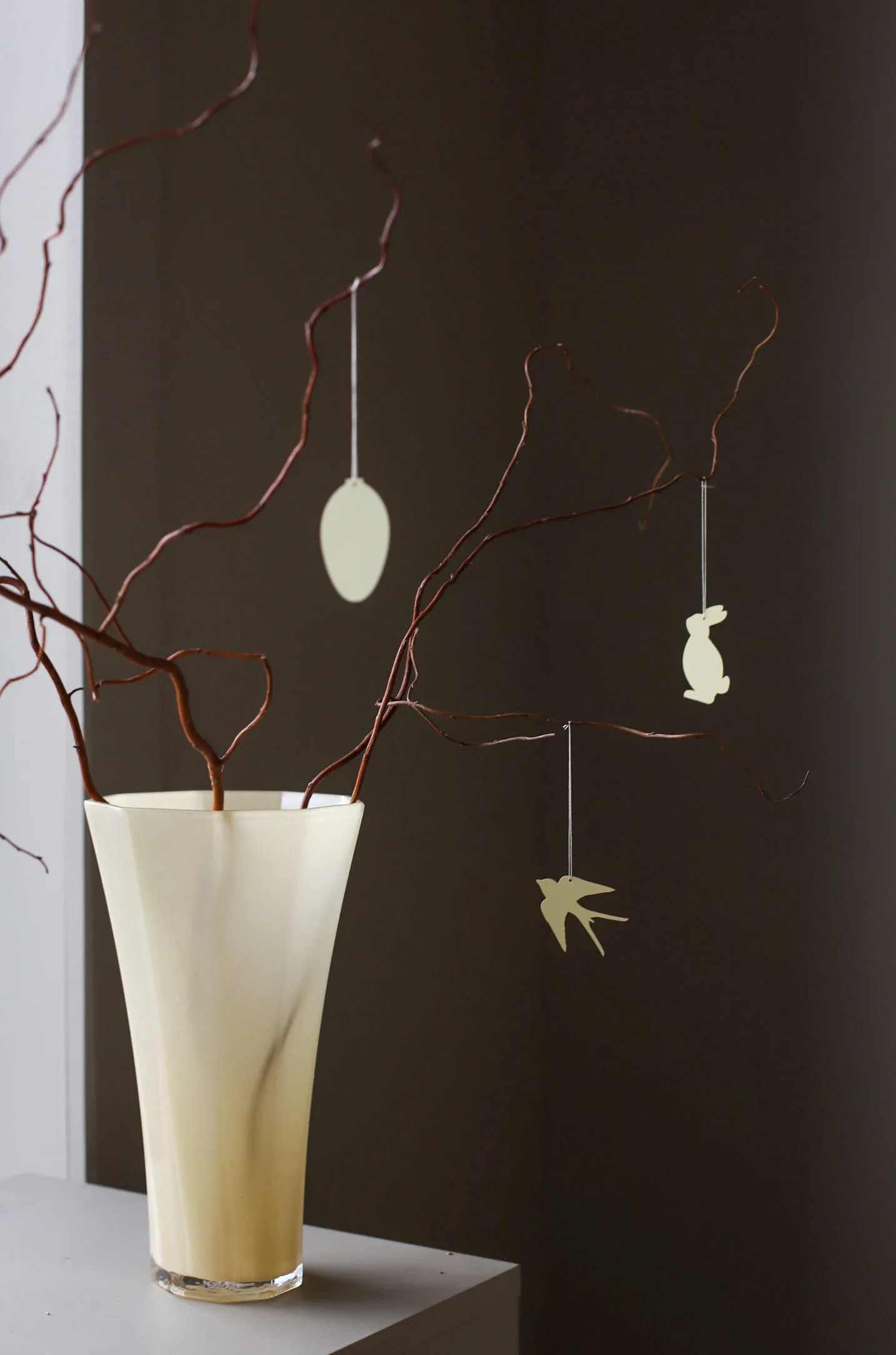 Easter Deco Πασχαλινό διακοσμητικό πουλί κρεμαστό 4-pack, Light yellow Cooee Design