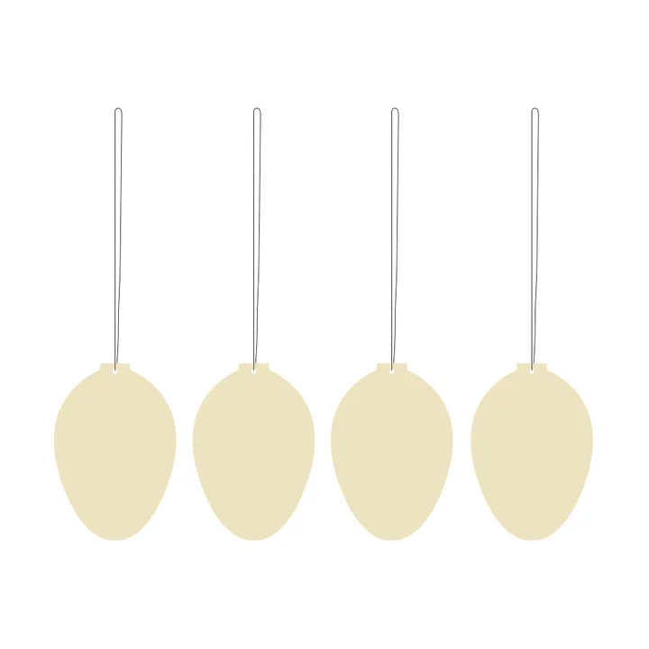 Easter Deco πασχαλινό αυγό διακόσμηση 4-pack - Light yellow - Cooee Design