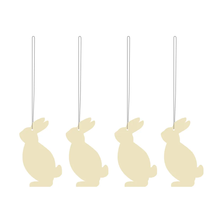 Easter Deco λαγός πασχαλινό κρεμαστό 4-pack, Light yellow Cooee Design