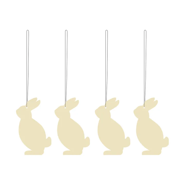 Easter Deco λαγός πασχαλινό κρεμαστό 4-pack - Light yellow - Cooee Design