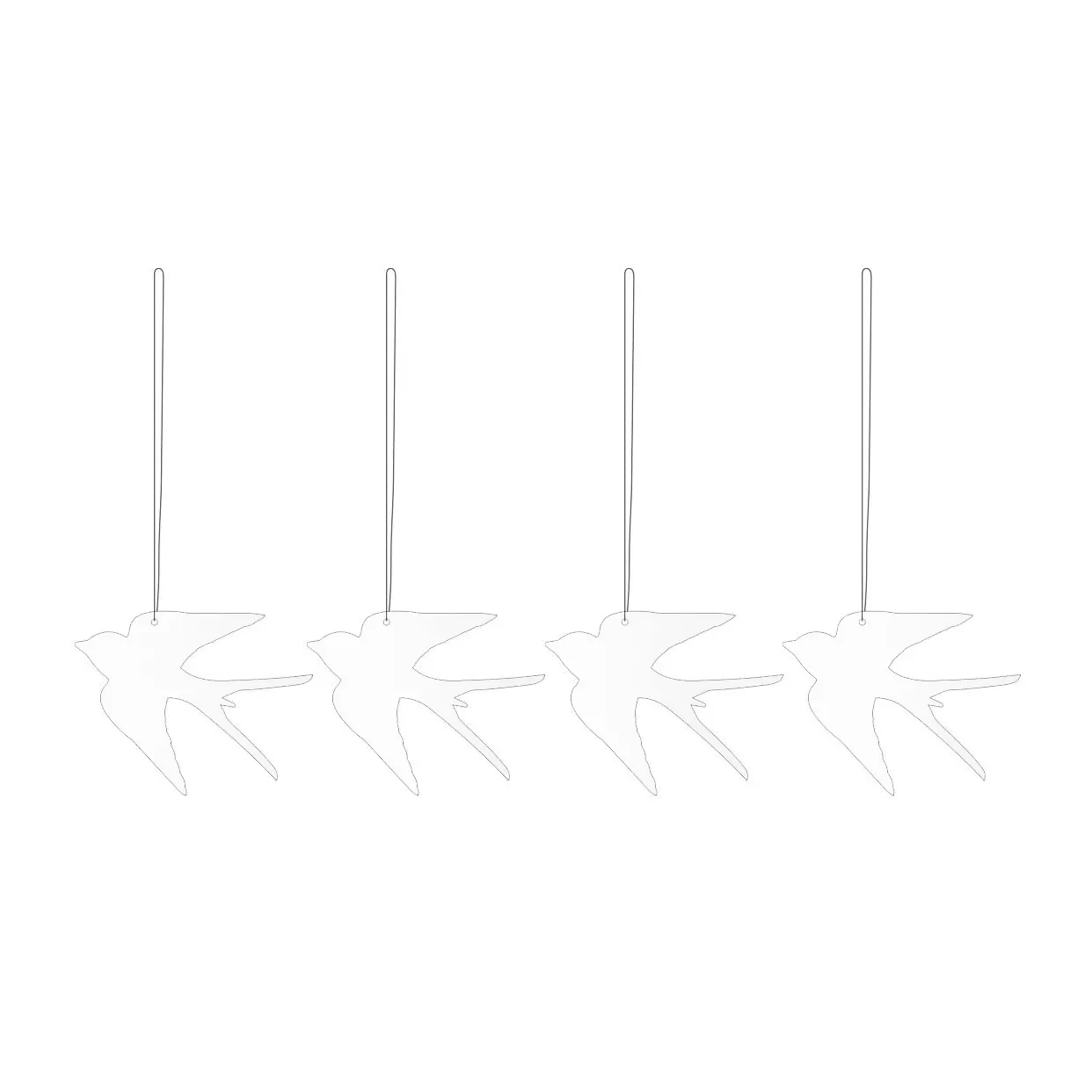 Easter Deco Πασχαλινό διακοσμητικό πουλί κρεμαστό 4-pack, White Cooee Design