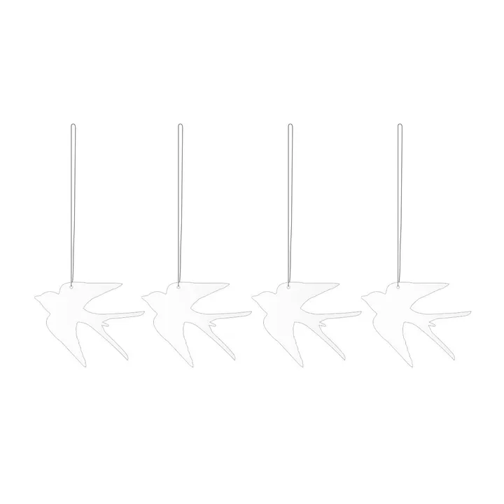 Easter Deco Πασχαλινό διακοσμητικό πουλί κρεμαστό 4-pack - White - Cooee Design