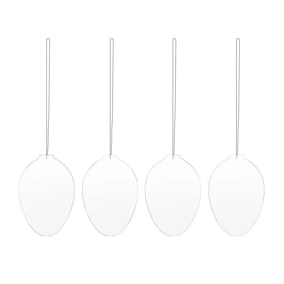 Easter Deco πασχαλινό αυγό διακόσμηση 4-pack, White Cooee Design
