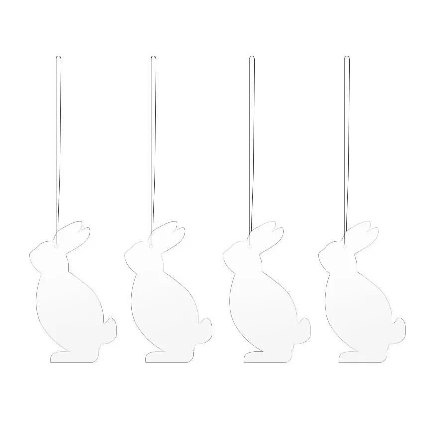 Easter Deco λαγός πασχαλινό κρεμαστό 4-pack, White Cooee Design