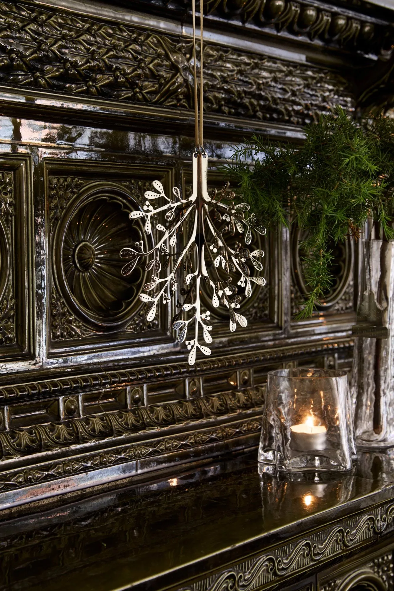 Mistletoe κρεμαστό στολίδι 2 τεμ., Ανοξείδωτος χάλυβας, 20 εκ. Cooee Design
